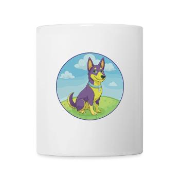 Chien Kelpie Australien Mignon Kawaii Dessin Animé Animal - Mug blanc - blanc - Devant