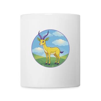 Antilope Niedliche Kawaii Cartoon Clipart Tier Haustier - Tasse - Weiß - Vorne