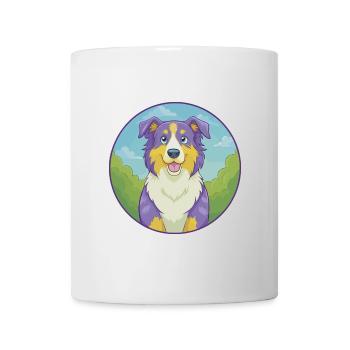 Australian Shepherd Dog Cute Kawaii Cartoon Animal - Mug - white - Front