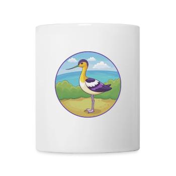 Avocet Niedliche Kawaii Cartoon Clipart Tier Haustier - Tasse - Weiß - Vorne