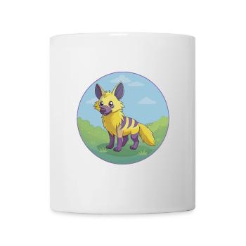 Aardwolf Mignon Kawaii Dessin animé Clipart Animal de compagnie - Mug blanc - blanc - Devant