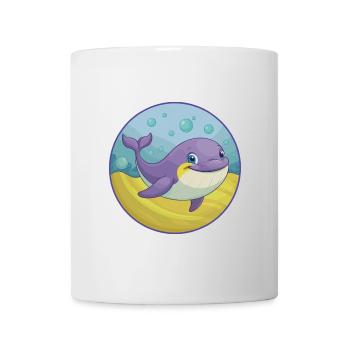 baleine mignon Kawaii dessin animé Clipart Animal de compagnie - Mug blanc - blanc - Devant