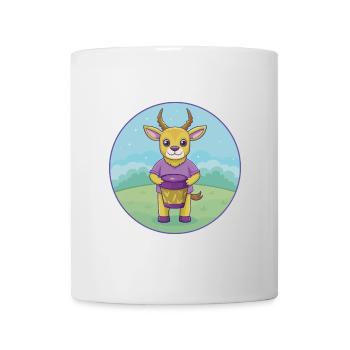 Bongo Niedliche Kawaii Cartoon Clipart Tier Haustier - Tasse - Weiß - Vorne