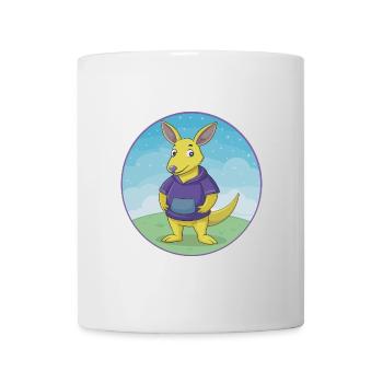 Aardvark mignon Kawaii dessin animé Clipart Animal de compagnie - Mug blanc - blanc - Devant