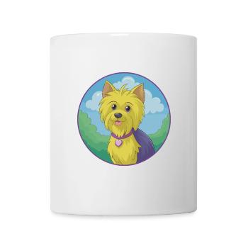 Yorkshire Terrier Chien Mignon Kawaii Dessin Animé Animal - Mug blanc - blanc - Devant