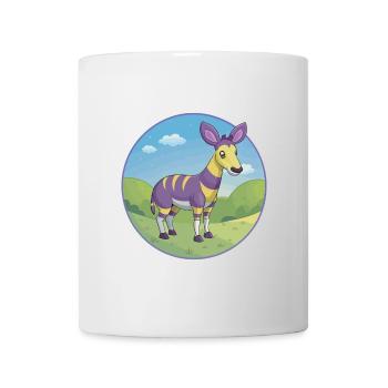 Okapi Cute Kawaii Cartoon Clipart Animal Pet - Mug - white - Front