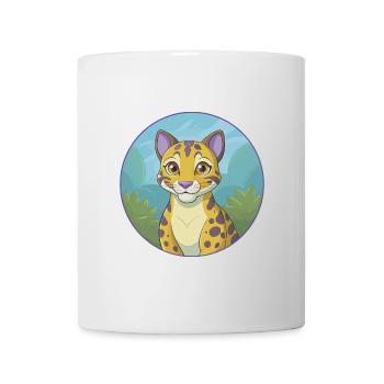 Ocelot Cute Kawaii Cartoon Clipart Animal Pet - Mug - white - Front