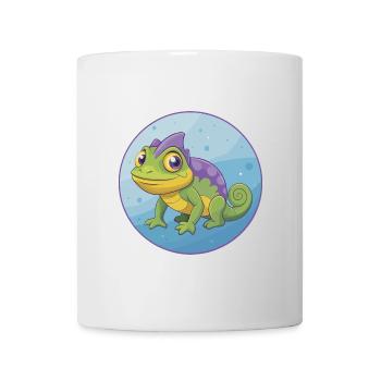 Chameleon Cute Kawaii Cartoon Clipart Animal Pet - Mug - white - Front