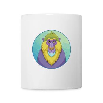 Mandrill Niedliche Kawaii Cartoon Clipart Tier Haustier - Tasse - Weiß - Vorne