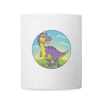 Dinosaurier Niedlich Kawaii Cartoon Clipart Tier Haustier - Tasse - Weiß - Vorne