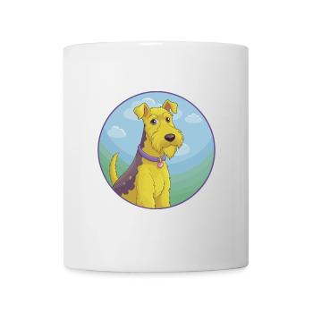 Airedale Terrier Chien Mignon Kawaii Dessin Animé Animal - Mug blanc - blanc - Devant
