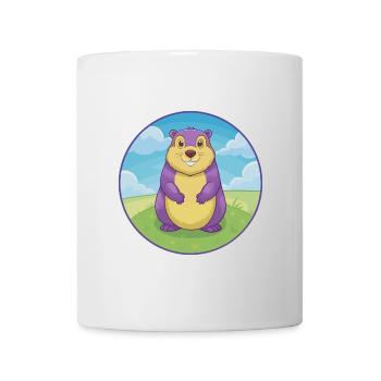 Murmeltier Niedliche Kawaii Cartoon Clipart Tier Haustier - Tasse - Weiß - Vorne