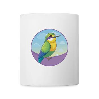 Bienenfresser Niedlich Kawaii Cartoon Clipart Tier Haustier - Tasse - Weiß - Vorne