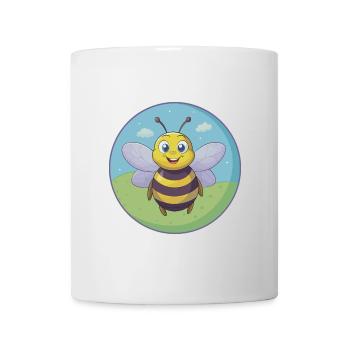 Abeille Mignon Kawaii Dessin animé Clipart Animal de compagnie - Mug blanc - blanc - Devant