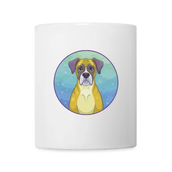 Boxer Hund Niedlich Kawaii Cartoon Clipart Tier Haustier - Tasse - Weiß - Vorne