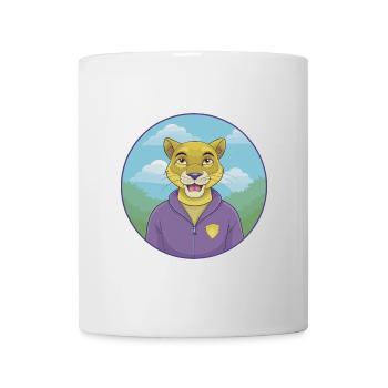 Cougar Cute Kawaii Cartoon Clipart Animal Pet - Mug - white - Front