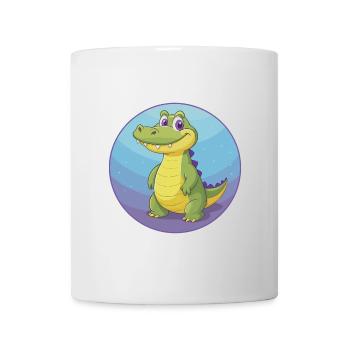 Crocodile Mignon Kawaii Dessin animé Clipart Animal de compagnie - Mug blanc - blanc - Devant