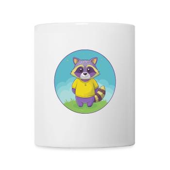 raton laveur mignon kawaii dessin animé clipart animal de compagnie - Mug blanc - blanc - Devant