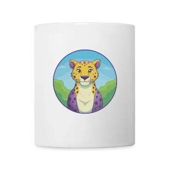 guépard mignon kawaii dessin animé clipart animal de compagnie - Mug blanc - blanc - Devant