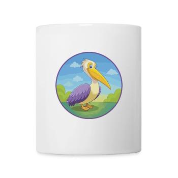 Pélican mignon Kawaii dessin animé Clipart Animal de compagnie - Mug blanc - blanc - Devant