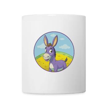 Âne Mignon Kawaii Dessin animé Clipart Animal de compagnie - Mug blanc - blanc - Devant