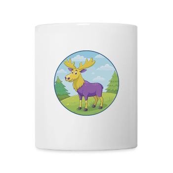 Elch süße Kawaii Cartoon Clipart Tier Haustier - Tasse - Weiß - Vorne