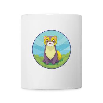 Ferret Cute Kawaii Cartoon Clipart Animal Pet - Mug - white - Front