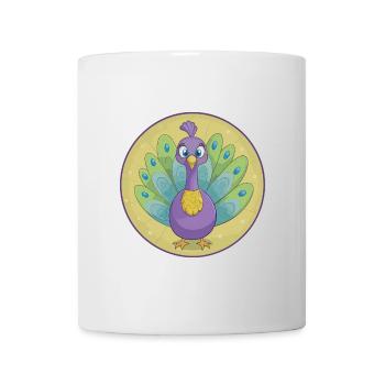 Peacock Cute Kawaii Cartoon Clipart Animal Pet - Mug - white - Front
