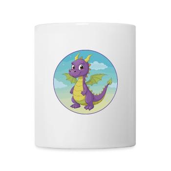 Drache Niedlich Kawaii Cartoon Clipart Tier Haustier - Tasse - Weiß - Vorne