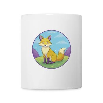 Fuchs Niedlich Kawaii Cartoon Clipart Tier Haustier - Tasse - Weiß - Vorne