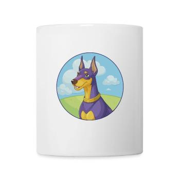 Deutscher Pinscher Hund Niedliches Kawaii Cartoon Tier Haustier - Tasse - Weiß - Vorne