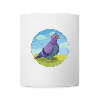 Taube Niedliche Kawaii Cartoon Clipart Tier Haustier - Tasse - Weiß - Vorne