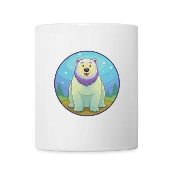ours polaire mignon kawaii dessin animé clipart animal de compagnie - Mug blanc - blanc - Devant