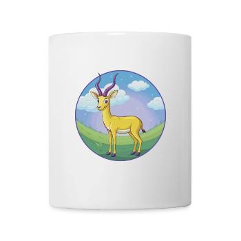 Impala Niedliche Kawaii Cartoon Clipart Tier Haustier - Tasse - Weiß - Vorne