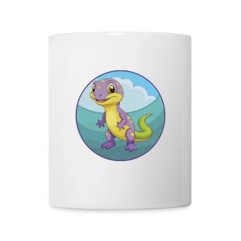 Eidechse Niedlich Kawaii Cartoon Clipart Tier Haustier - Tasse - Weiß - Vorne