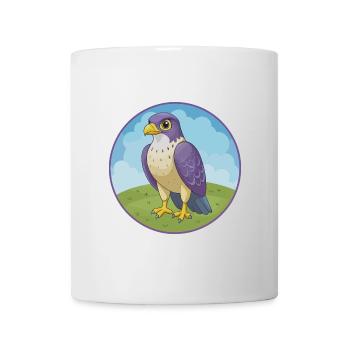 Falcon Cute Kawaii Cartoon Clipart Animal Pet - Mug - white - Front