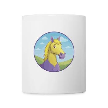 cheval mignon kawaii dessin animé clipart animal de compagnie - Mug blanc - blanc - Devant