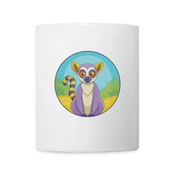 Lemur Cute Kawaii Cartoon Clipart Animal Pet - Mug - white - Front