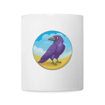 Rabe Niedliche Kawaii Cartoon Clipart Tier Haustier - Tasse - Weiß - Vorne