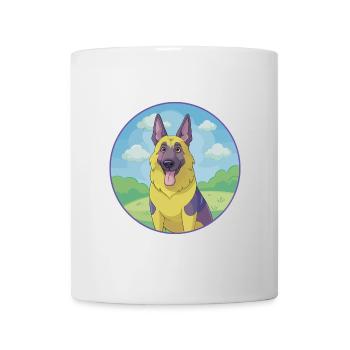 German Shepherd Dog Cute Kawaii Cartoon Animal Pet - Mug - white - Front