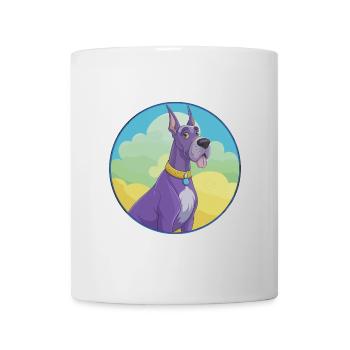 Dogue Allemand Chien Mignon Kawaii Dessin Animé Clipart Animal - Mug blanc - blanc - Devant