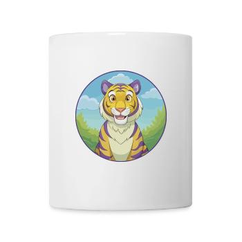 tigre mignon kawaii dessin animé clipart animal de compagnie - Mug blanc - blanc - Devant