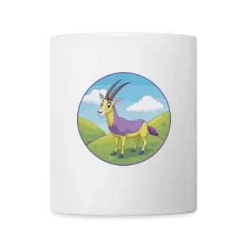 Oryx mignon kawaii dessin animé Clipart animal de compagnie - Mug blanc - blanc - Devant