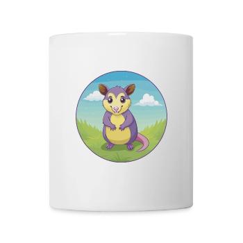 opossum mignon kawaii dessin animé clipart animal de compagnie - Mug blanc - blanc - Devant