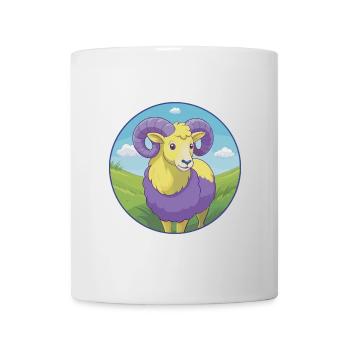 Ram Niedliche Kawaii Cartoon Clipart Tier Haustier - Tasse - Weiß - Vorne