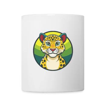Amur Leopard Cute Kawaii Cartoon Clipart Animal - Mug - white - Front