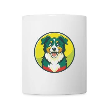 Australian Shepherd Dog Cute Kawaii Cartoon Animal - Mug - white - Front