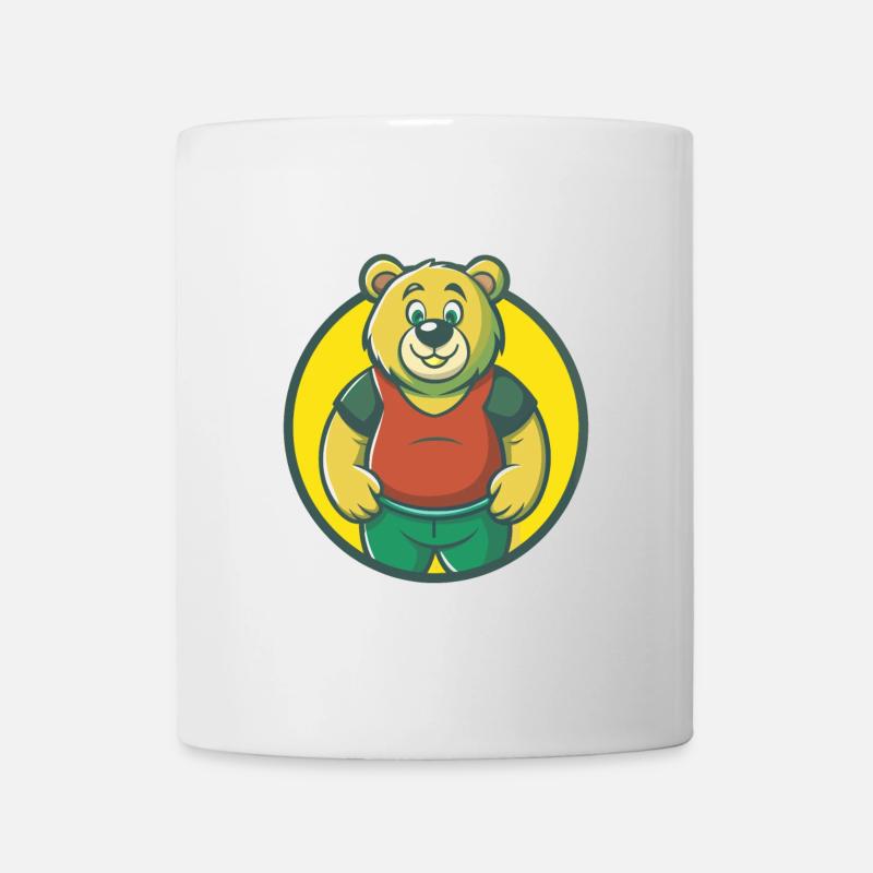 ours mignon kawaii dessin animé clipart animal de compagnie - Mug blanc - blanc