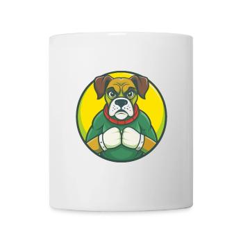 Boxer Hund Niedlich Kawaii Cartoon Clipart Haustier Tier - Tasse - Weiß - Vorne