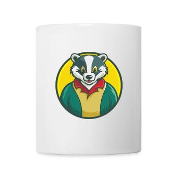 blaireau mignon kawaii dessin animé clipart animal de compagnie - Mug blanc - blanc - Devant